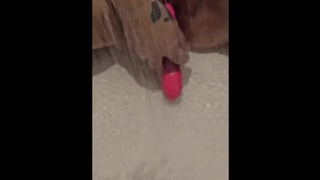 Lonely and horny in the shower riding my vibrator