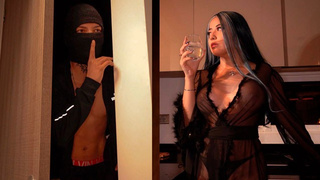 Busty housewife gets poked by a burglar who breaks into her house - use my Honey Play Box toy