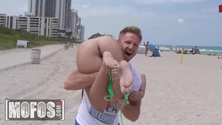 MOFOS - Ria Rox And Cleo Vixen Get Nude While Playing Beach Volley, Then Share A Pair Of Pricks