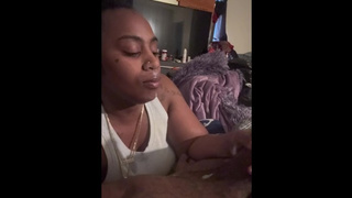 Ghetto african skank lick job cum-shot