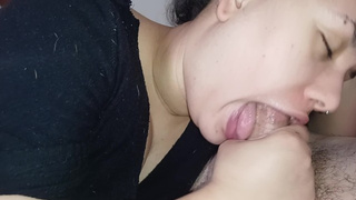 she hand-job and licks my dong a lot making me sperm on her dirty face