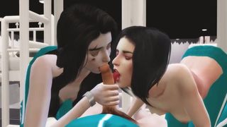 Korean Foursome Orgy - Squid Game Themed Sex Scene - 3d Asian Cartoon Part one