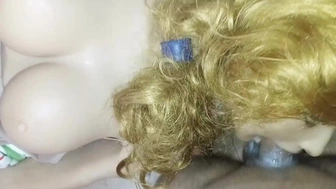 Sex Doll Skank Swallows Schlong Balls Deep And Gets Spunk On Melons And Hair