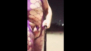 Extremely Risky Public Night Walk In Chastity and Lingerie!