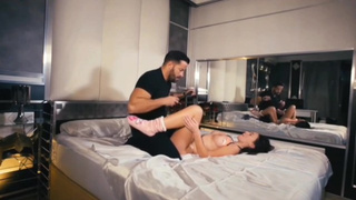 Hispanic being nailed by very hot fiance wearing super hot socks with facial in mouth