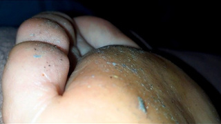 Full vid - worshipping extremely kinky feet, eating sock lint, fluff and filth off her soles
