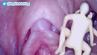 Tiny Figures Hump on Enormous Giggling Clit