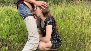 Very Sexy Gagging Deepthroat In The Outdoors